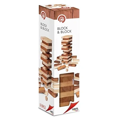 Imagen de Cayro Block &amp; Colors + 5 Años Bloques de Madera Juegos Mesa para Niños y Adultos Barras Apilables Colores Torre Aprendizaje
