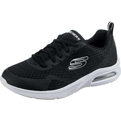Imagen de Skechers MICROSPEC MAX, Zapatillas para Niños, Black Textile/ &amp; White Trim, 34 EU