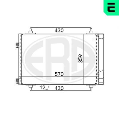 Imagen de ERA 667078 Condensador con secador 570 CITROËN: Berlingo II, C4 I Grand Picasso, Picasso 1, PEUGEOT: 307 Hatchback, 308 SW