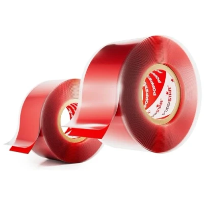 Imagen de POPPSTAR cinta de silicona autofusión, 2 x 3 m, ideal como reparación, aislante y sellado (estanca, hermetica), 25mm ancho, color rojo