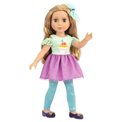 Imagen de Glitter Girls Muñeca articulada de Moda 14&quot; Rubio y Ojos Verdes Vestido pastelillo con Listón para el Cabello Juguetes niños Mayores 3 años Sashka, Multicolor (BattatCo GG51016Z)