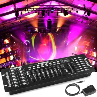 Imagen de UKing Controlador Dmx512 de 192 canales Consola DMX para la Luz Escenario Fiesta San Valentín DJ Disco Bar