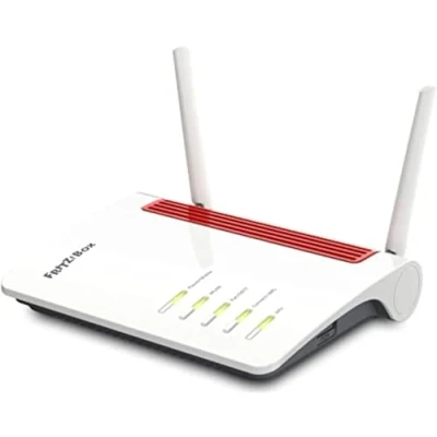 Imagen de AVM FRITZ!Box 6850 5G International Modem Router LTE, Ranura SIM, Wi Fi AC hasta 1.300 Mbps (866 en 5 GHz y 400 2,4 GHz), 4 x Gigabit LAN, DECT, USB 3.0, Interfaz Español