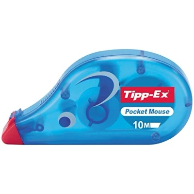 Imagen de BIC Tipp Ex Pocket Mouse, Cinta Correctora, Óptimo para Escolares y de Oficina, 10M X 4,2 Mm, Color Blanco, Paquete 10 Unidades