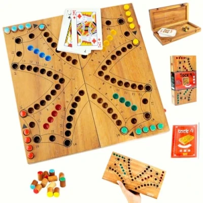 Imagen de Logica Juegos Art. TOC 4 Juego de Mesa Madera Estrategia para 2/4 Jugadores Familias