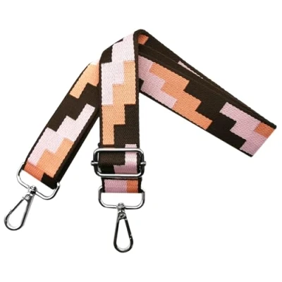 Imagen de Correa para Bolsos de Mujer Ajustable, Bandolera con Mosquetón Plateado 3.8cm Anchura, Hombro Reemplazo Crossbody Accesorios, Rosa Café, J7