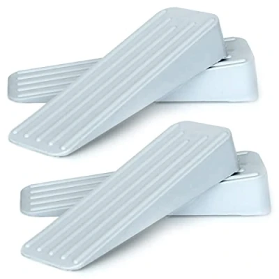 Imagen de Mario10 topes de puerta goma para interiores y exteriores, antideslizantes piso, soportes resistentes permanecer abierto, paquete 4 (blanco)
