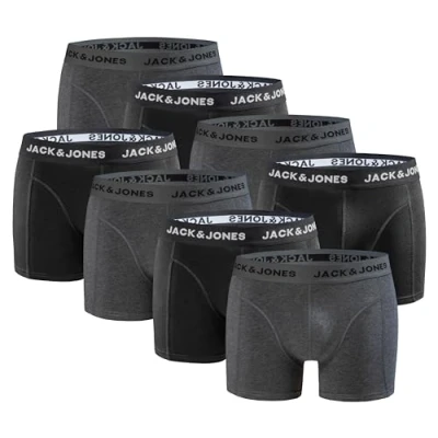 Imagen de JACK &amp; JONES Calzoncillos tipo bóxer, paquete de, Mezcla de color negro y gris, S
