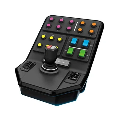 Imagen de Logitech G Saitek Panel Lateral para Equipo Pesado, +25 Botones Asignables, Piloto Automatico Integrado, Carga Frontal, Palanca con Eje de Torsión, USB, PC/Mac Negro