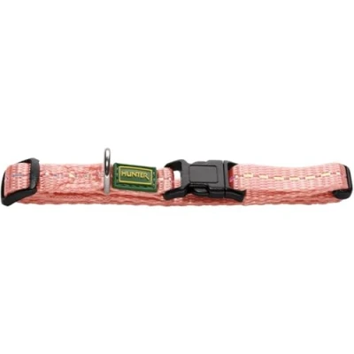 Imagen de HUNTER Tripoli Vario Basic Collar para Perro, de Nailon, Reflectante, Cierre a presión, tamaño S, Color Rosa Claro