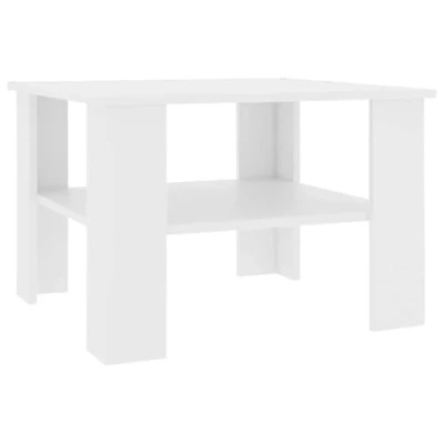 Imagen de vidaXL Mesa de Centro Contrachapada Mobiliario y Decoración Elegante Práctica Moderna Duradera Resistente Robusta Útil Funcional Blanca 60x60x42cm