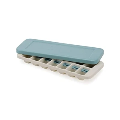 Imagen de Joseph Duo Cubitera para hielo con tapa apilable facil de quitar, Moldes Cubitos fácil Extracción, Plastico, Azul