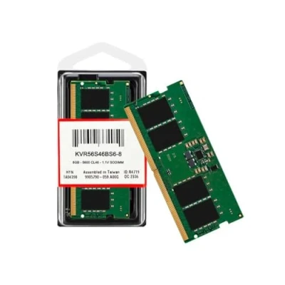 Imagen de Kingston ValueRAM 8GB 5600MT/s DDR5 Non ECC CL46 SODIMM 1Rx16 KVR56S46BS6 8 Memoria Portátil