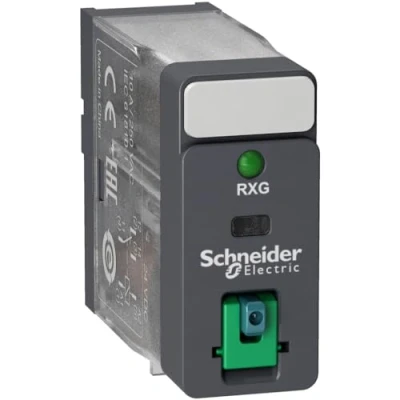 Imagen de Schneider Electric RXG12BD Relé 1Co 10A, Botón Test y Led 24Vdc, Juego de 10