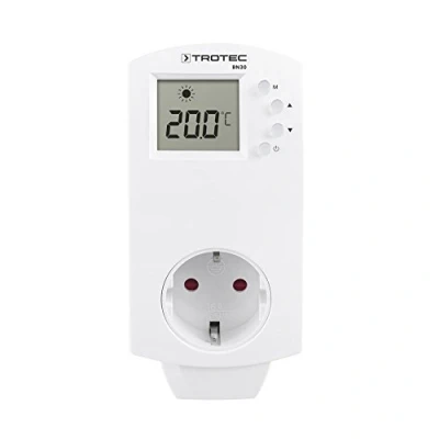 Imagen de TROTEC Termostato para Enchufe BN30, 5 30 C, Control de Calefacción y Refrigeración, Interruptor Térmico la por Infrarrojos, Blanco