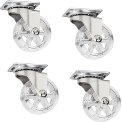 Imagen de SOTECH Juego de 4 ruedas decorativas para muebles RAPID Ø 50 mm transparente, capacidad carga 35 Kg, altura 64