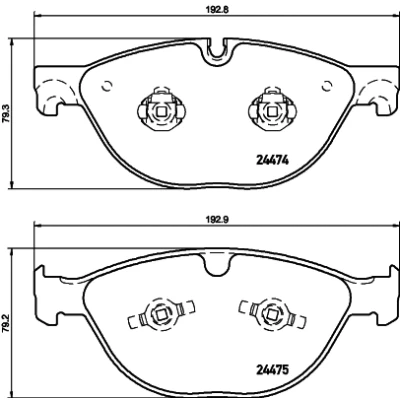 Imagen de HELLA 8DB 355 015 701 Juego de pastillas freno no preparado para indicador desgaste JAGUAR: XF Berlina, XJ Sportbrake