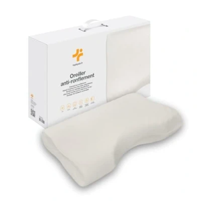 Imagen de Inphysio® Almohada Antirronquidos, de Espuma con Memoria, Cervical Ergonómica, Ortopédica, Cojín para Cervicales Dolorosas, Antiácaros, Hipoalergénica, 57x36x11,5 cm