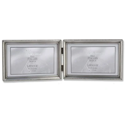 Imagen de Lawrence Frames Diseño de borde cuentas, doble 6 x 4, peltre
