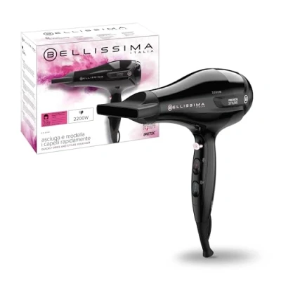 Imagen de Bellissima Imetec S9 2200 Secador de Pelo, Seca y Moldea con Precisión, W, 8 Combinaciones Flujo Aire Temperatura