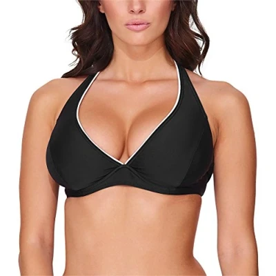 Imagen de Merry Style Sujetador de Bikini Parte Arriba Bañador Top Traje Baño Mujer 74RN24 (Negro (9240)/Blanco, EU 75 D=ES 90 D)
