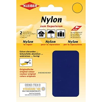 Imagen de Kleiber Parches de reparación Nailon, Impermeables, autoadhesivos, Color Azul Oscuro