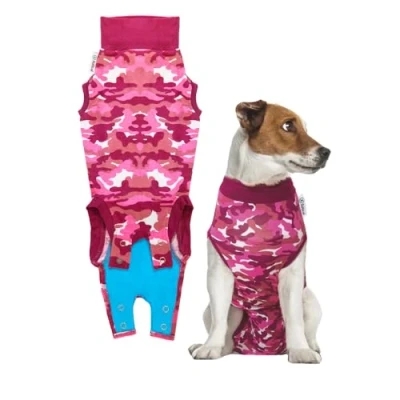 Imagen de Suitical Recovery Suit Perro, XXS, Camuflaje Rosa