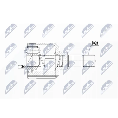 Imagen de NTY NPW PE 024 Junta Homocinética Eje delantero, izquierda PEUGEOT: 308 SW 2