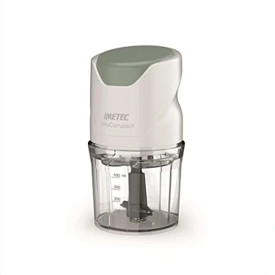 Imagen de Imetec TritaCompact, Procesador de alimentos, Picadora con 2 cuchillas acero inoxidable, recipiente 400 ml, funcionamiento a presión, compacta, 350 W, Libre BPA