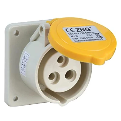 Imagen de 16A, 110V, CEE de montaje en panel, 2P+E, amarillo, IP44