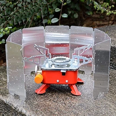 Imagen de Tissting 9 Placas Parabrisas al Aire Libre, Plegable y Portátil, Protectora Paravientos de Aluminio, Estufa libre Parabrisas, Cortavientos para Cocina o Gas Camping