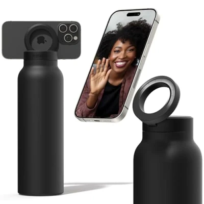 Imagen de Ringo waterbottle with MagSafe ring as phone holder 700 ml black
