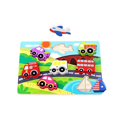 Imagen de Andreu Toys 921 TKC393 EA Wooden Transport Chunky Puzzle (EXP), Multicolor, 29.5 x 21 1.7 cm