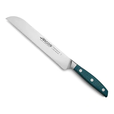Imagen de Arcos Cuchillo para pan con Hoja Acero Inoxidable Nitrum 200 mm. Obtenga una gran variedad cortes parau comida. ideal uso doméstico diario. Serie Brooklyn. Color azul.