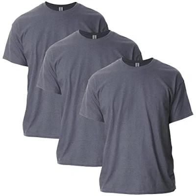 Imagen de GILDAN Camiseta de algodón Ultra Estilo G2000, Multipack, Dark Heather (Paquete 3), L (Pack 3) Unisex Adulto