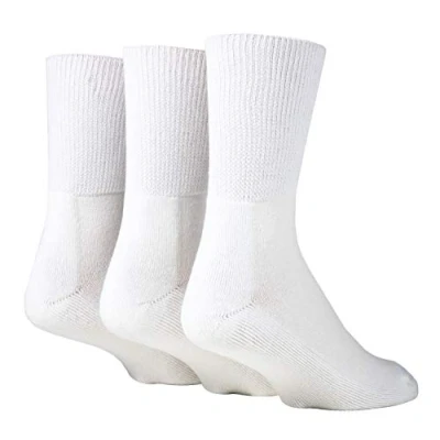 Imagen de IOMI 3 Pares Hombre Mujer Calcetines de Bambu para Diabéticos Calcetas Sin Elásticos Footnurse (39 42, Blanco)