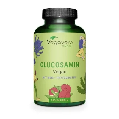 Imagen de Glucosamina Complex Vegavero® CONDROITINA + MSM Articulaciones Antiinflamatorio Cartílago 100% VEGANO Harpagofito Zinc+ Vitamina C 180 Cápsulas
