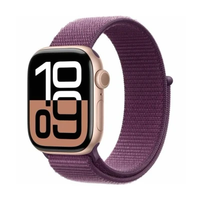 Imagen de Apple Watch Series 10 42mm Oro (Correa Nailon Lila)