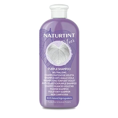 Imagen de Naturtint Champú Matizador Violeta Elimina Tonos Amarillentos y Cobrizos Limpia Suavemente Nutre Repara Para Cabellos Rubios, Blancos Teñidos 96,6% Ingredientes Naturales 330 ml