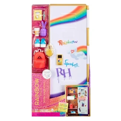 Imagen de Rainbow High Design &amp; Style Set de Juego Armario con Estantes, Perchas, Accesorios y Pegatinas, para Niños Niñas 4 a 12 años