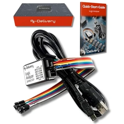 Imagen de AZDelivery Logic Analyzer Analizador Logico 8 Canales, 24MHz con Cable USB Compatible Arduino E Book Incluido!