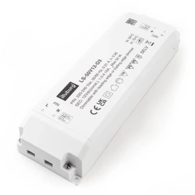 Imagen de illuburg Transformador LED 12V Regulable TRIAC 12W 50W para Tira Alimentador Fuente de Alimentación