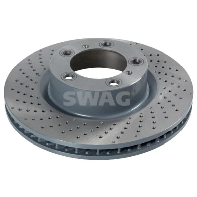Imagen de SWAG 33 10 5118 Disco de freno Eje delantero, izquierda 330 28 5 130 perforado/ventil. int. revestido altamente carbonizado PORSCHE: Boxster