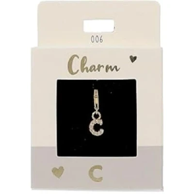 Imagen de Depesche 11785 006 Charms Exprésate Colgante para Collares y Pulseras, Letra C, Dorado, como pequeño Regalo, Multicolor, Normal