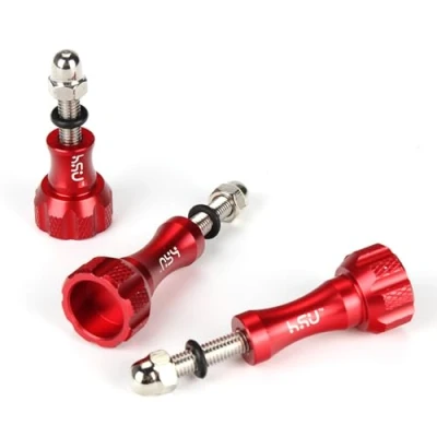 Imagen de HSU Tornillos de Aluminio para GoPro, y Llave Cámaras Acción Hero 13/12/11/10/9/8/7/6/5/4/3 (Rojo)