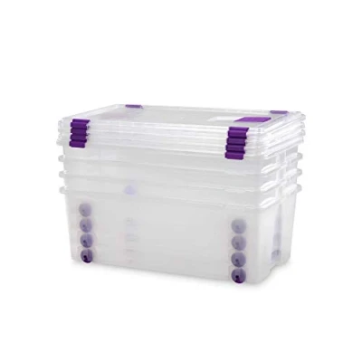 Imagen de TODO HOGAR Caja Plástico Almacenaje Grandes Multiusos con Ruedas Medidas 730 x 405 265 Capacidad de 62 litros (4)