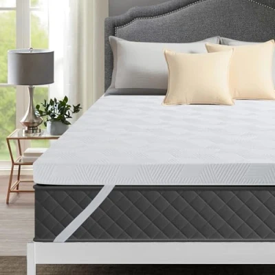 Imagen de Autsel Topper Viscoelastico 180 x 200cm Colchon, Cubrecolchón viscoelástico Grosor 7.5CM, Alivia Tensiones Musculares, Sobrecolchon Desenfundable y Lavable, Transpirable Antiacaros