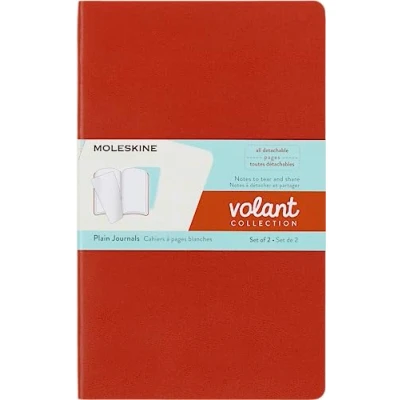 Imagen de Libreta Moleskine Volant Plain Large Lisa Naranja Coral/azul Verdoso