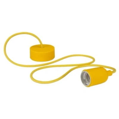 Imagen de Vellight Suspensión de silicona con cordón textil, 100 cm, en altura ajustable, E27, amarillo