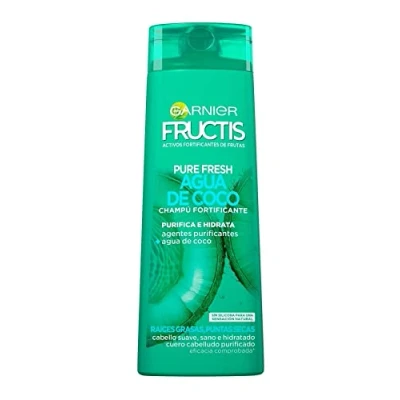 Imagen de Garnier Fructis Pure Fresh Agua de Coco Champú Pelo Normal, con raíces grasas y puntas secas 380 ml